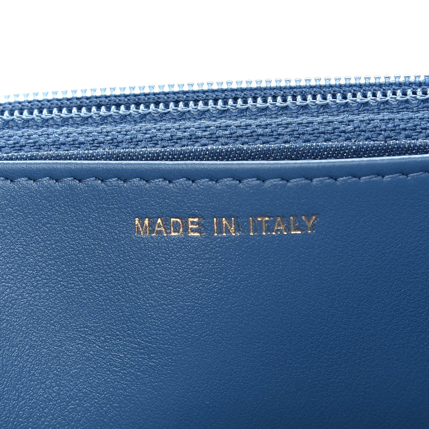 Denim Quilted CC Pearl Crush Wallet On Chain WOC Blue