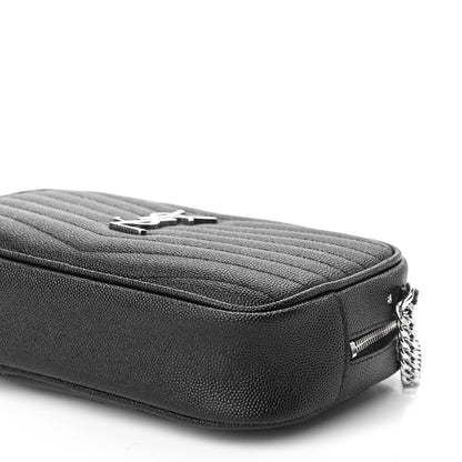 Saint Laurent Grain De Poudre Matelasse Monogram Mini Lou Camera Bag Black 9 of 9
