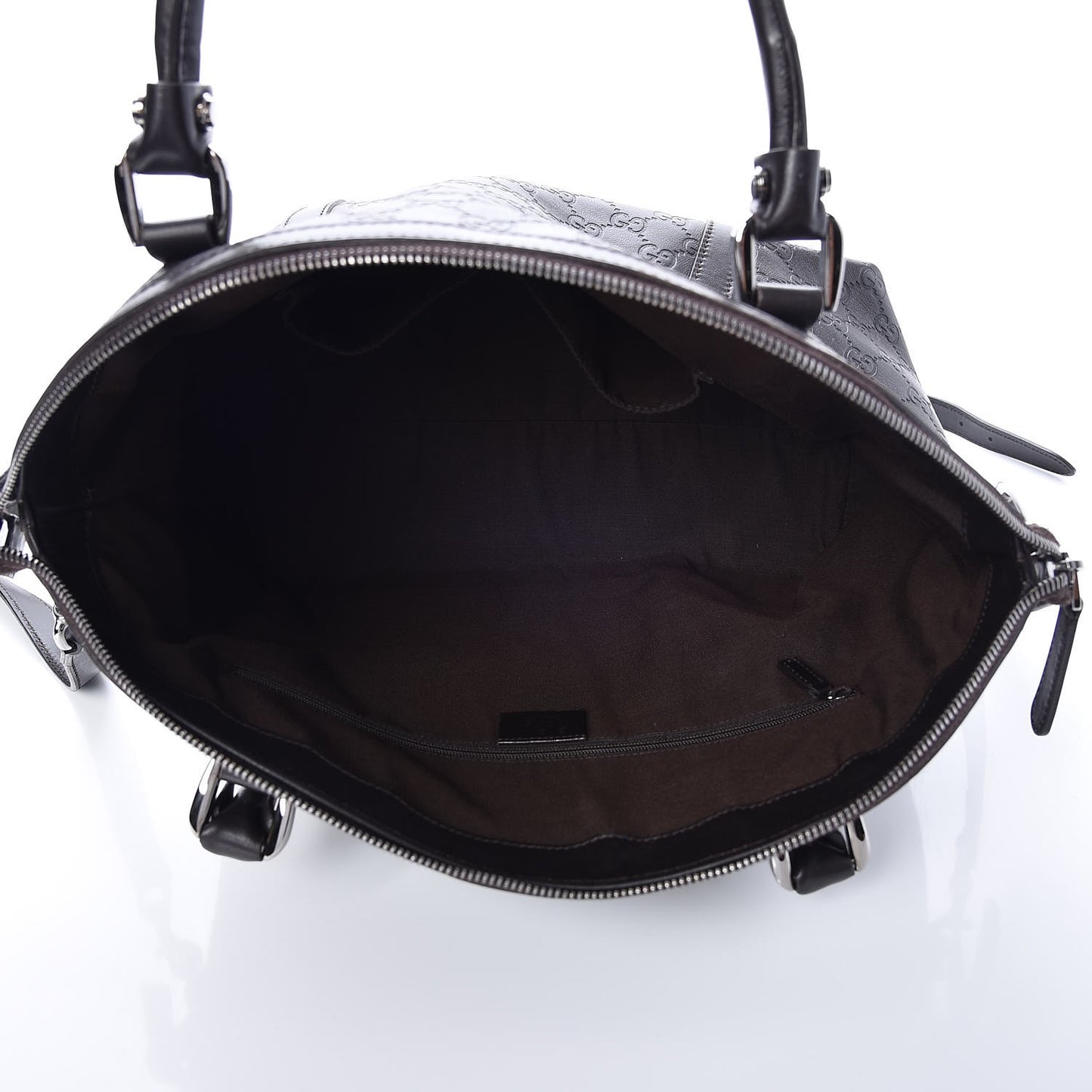 Guccissima Medium GG Charm Dome Satchel Dark Brown