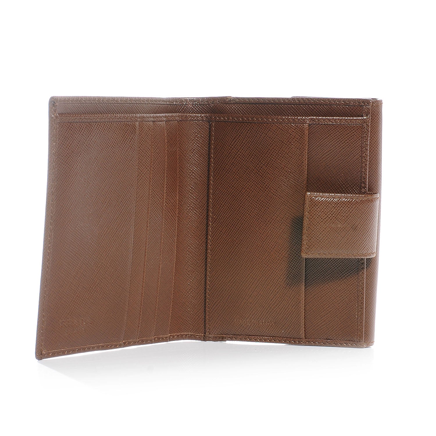 Prada Saffiano Medium Flap Bi Fold Wallet Cacao 5 of 8