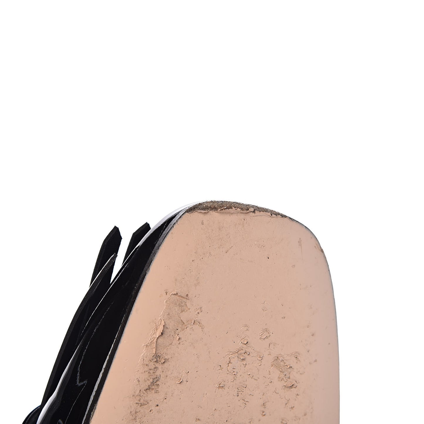 Vernice Crystal GG Marmont Fringe Slippers 42 Black