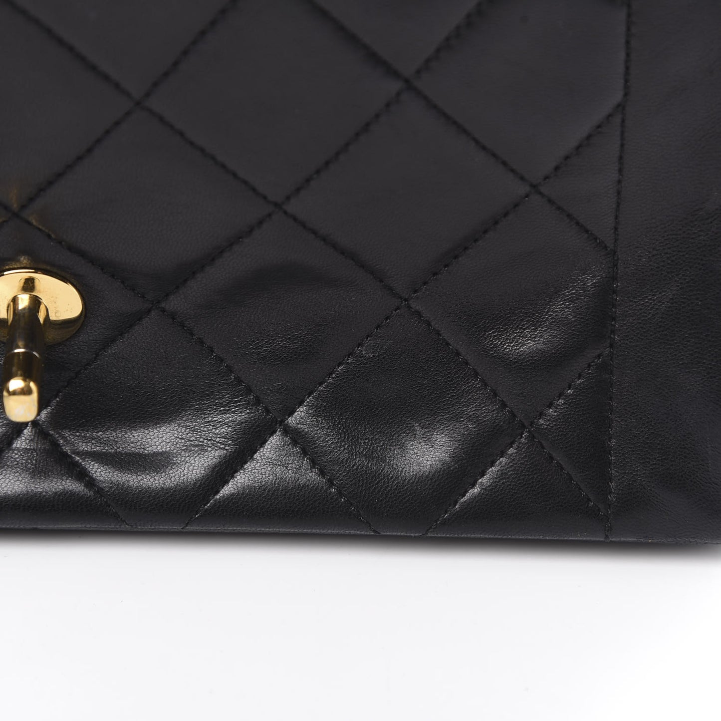 Lambskin Quilted Medium Single Flap Black