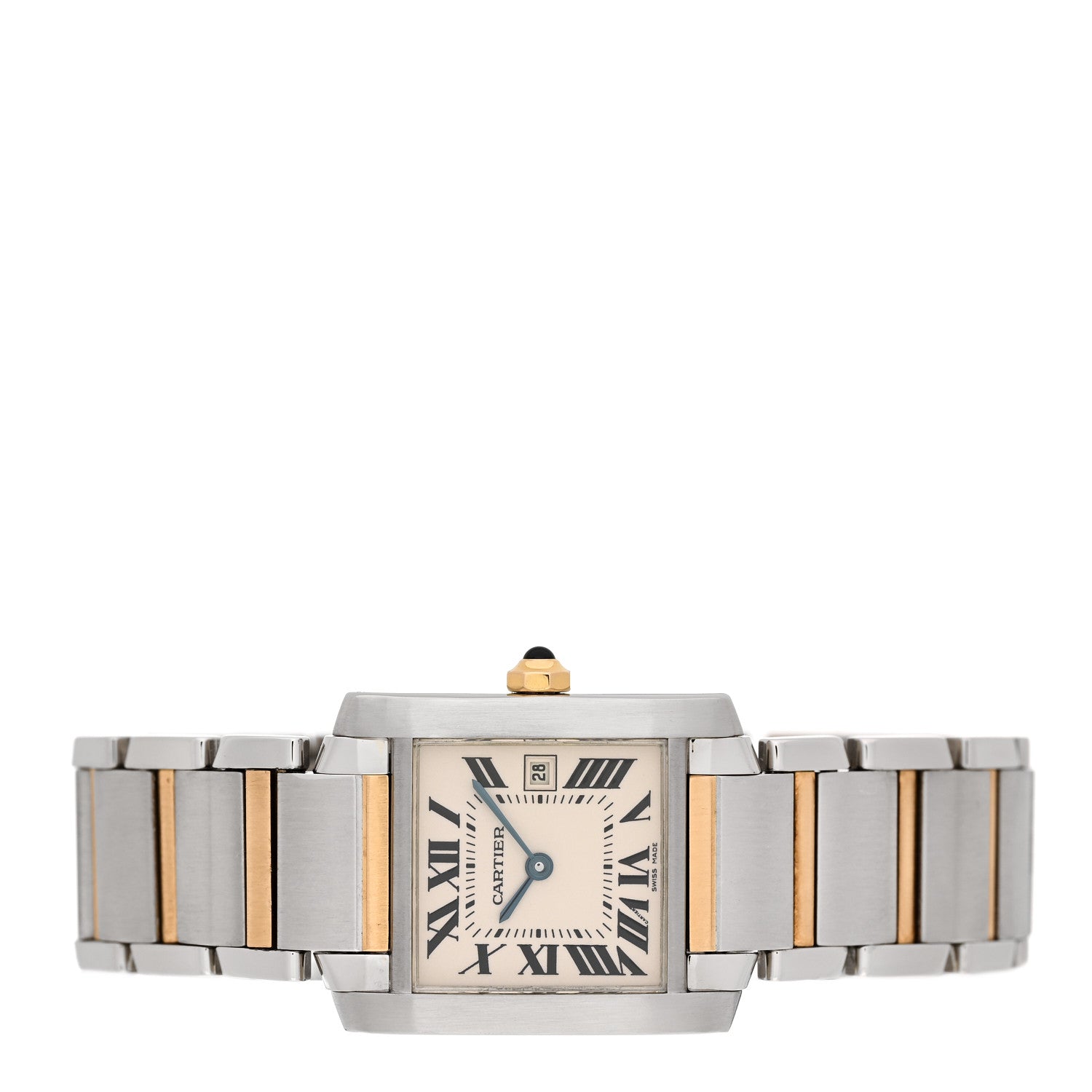 Cartier Stainless Steel 18K Yellow Gold 25mm Tank Francaise Quartz Watch 2 of 4