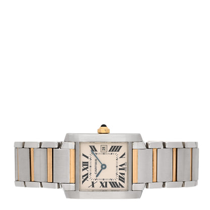 Cartier Stainless Steel 18K Yellow Gold 25mm Tank Francaise Quartz Watch 2 of 4