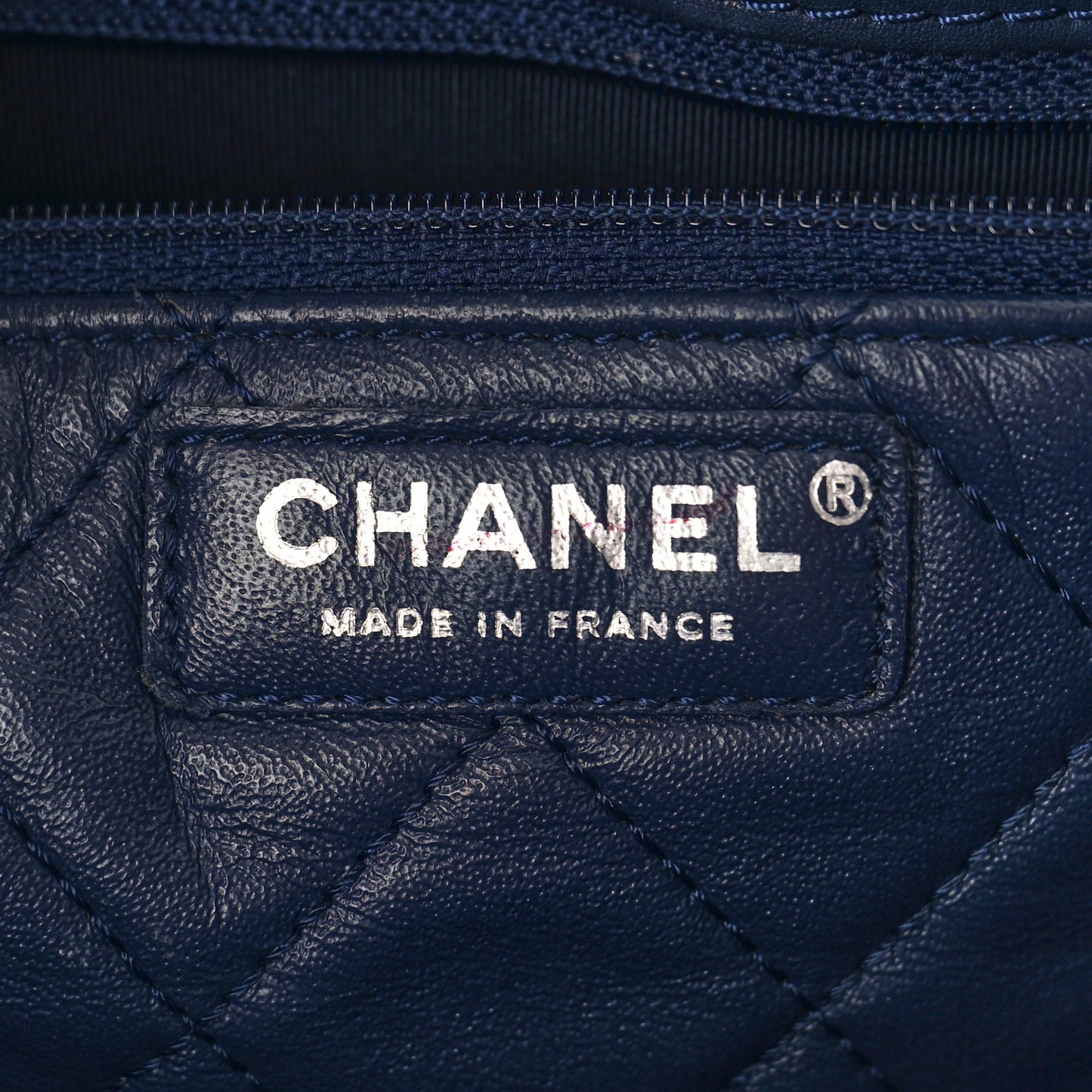 Calfskin Stitched Large Urban Luxury Drawstring Backpack Navy Blue