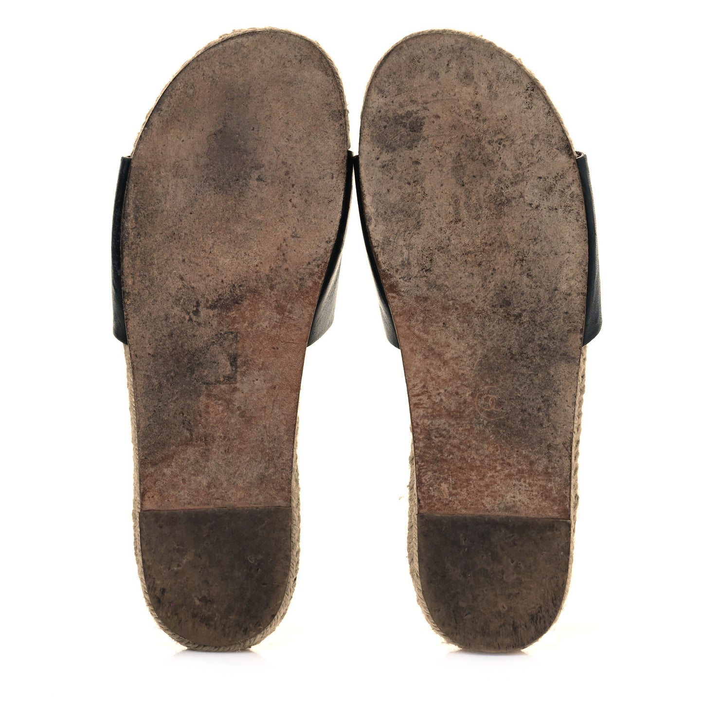 Calfskin Gripoix CC Espadrille Slip On Sandals 40 Black