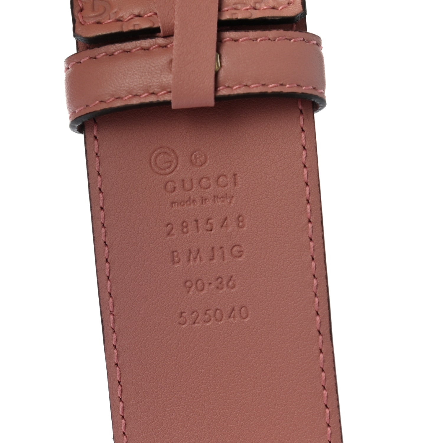 Gucci Soft Microguccissima Margaux Calfskin Belt 90 36 Soft Pink 5 of 5