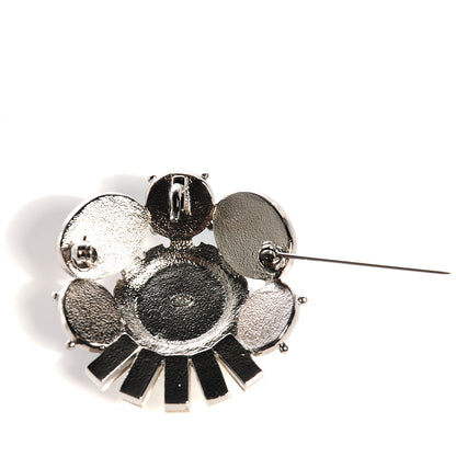 Chanel Pearl Crystal Baguette Gemstone Stone CC Brooch 3 of 7