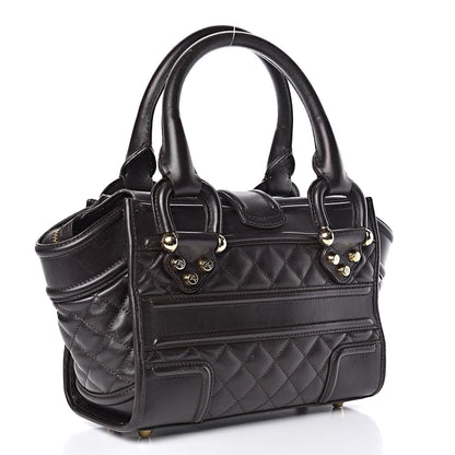 Burberry Calfskin Quilted Manor Tote Dark Brown 3 of 14