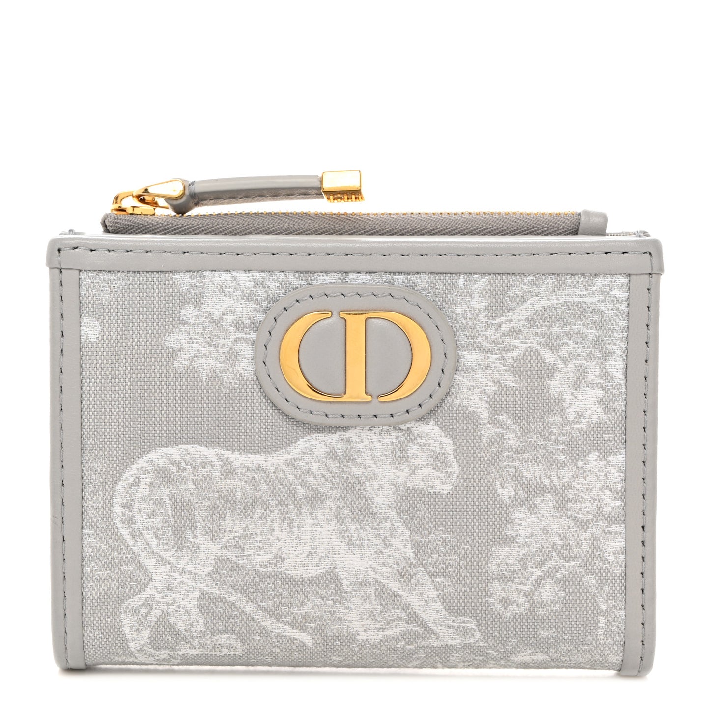 Toile de Jouy Reverse Jacquard Dahlia Wallet Gray