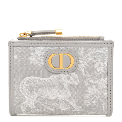 Christian Dior Toile de Jouy Reverse Jacquard Dahlia Wallet Gray 1 of 9