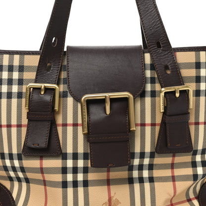 Burberry Haymarket Check Buckle Satchel Chocolate 7 of 9