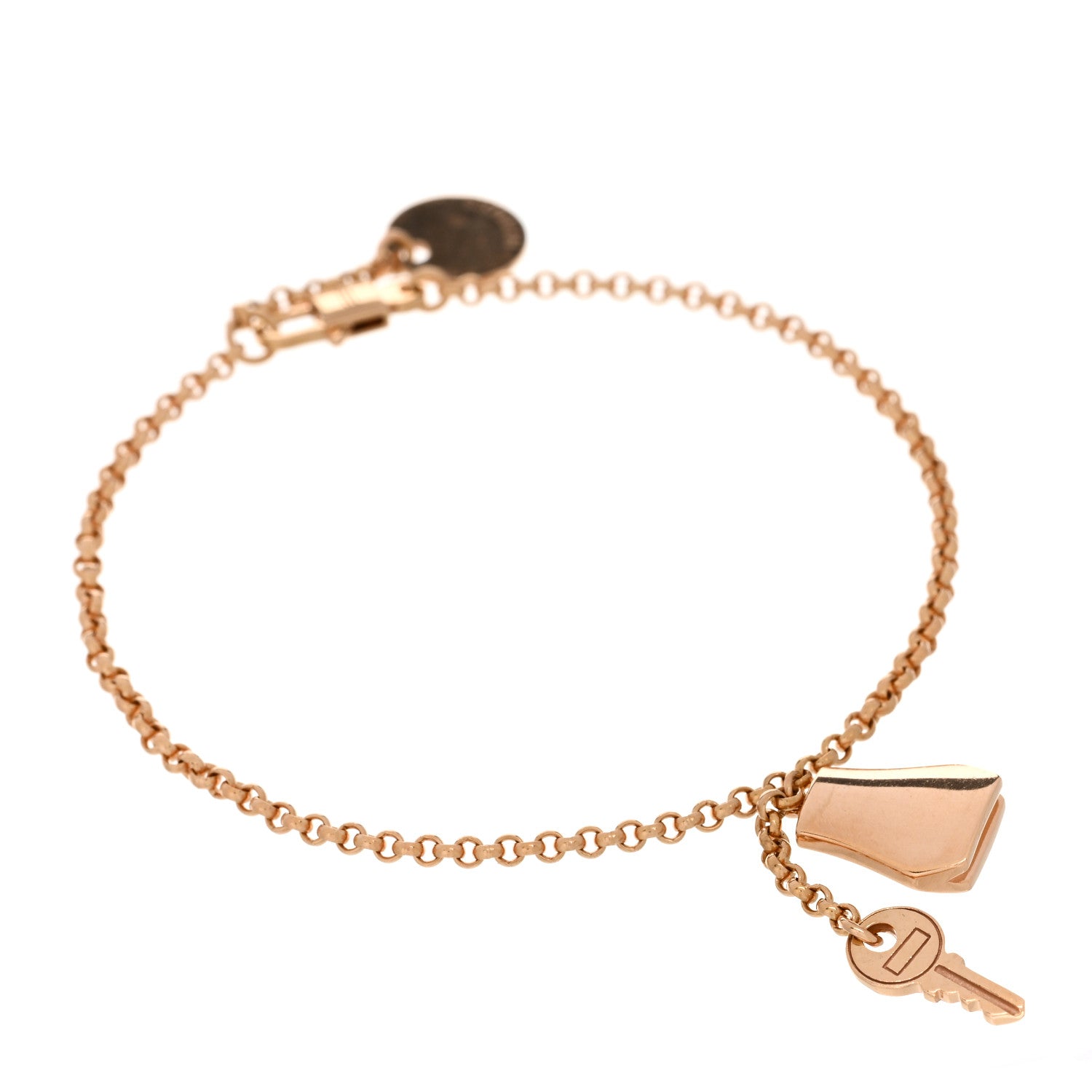 Hermes 18K Rose Gold PM Kelly Clochette Bracelet SH 1 of 3