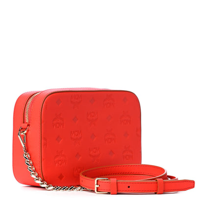 MCM Calfskin Ottomar Monogram Klara Crossbody Bag Hot Coral 2 of 4