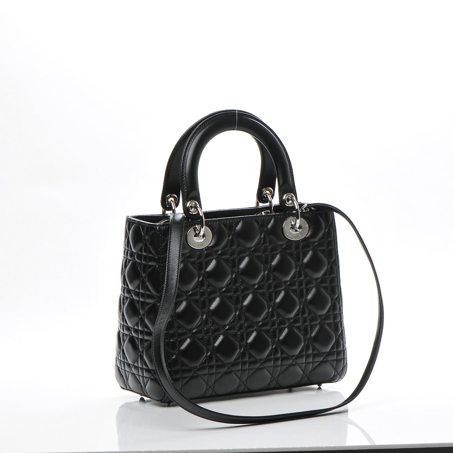 Lambskin Cannage Medium Lady Dior Black