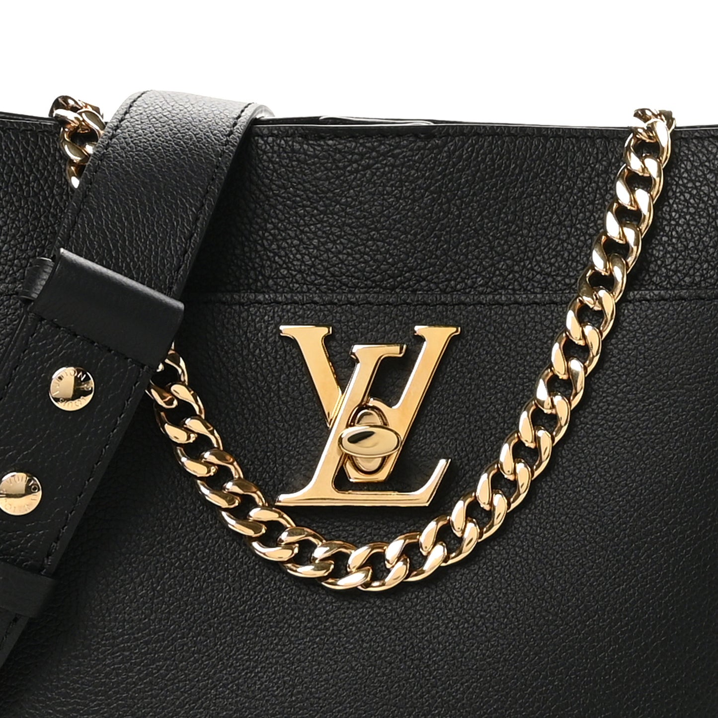 Calfskin Lock and Walk Bucket Black