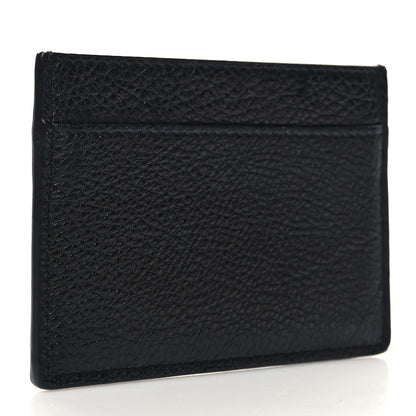 Saint Laurent Grained Calfskin Monogram Credit Card Case Black 3 of 9