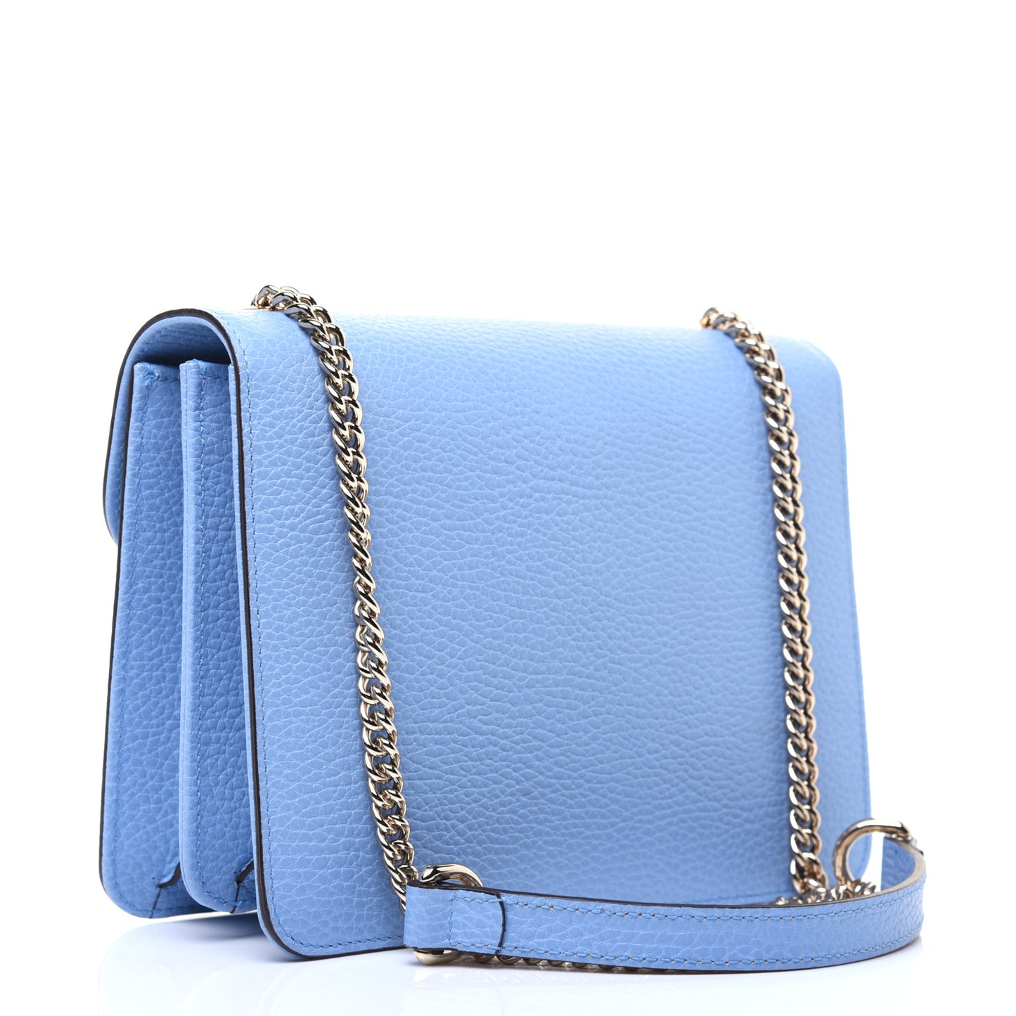 Dollar Calfskin Small Interlocking G Shoulder Bag Mineral Blue