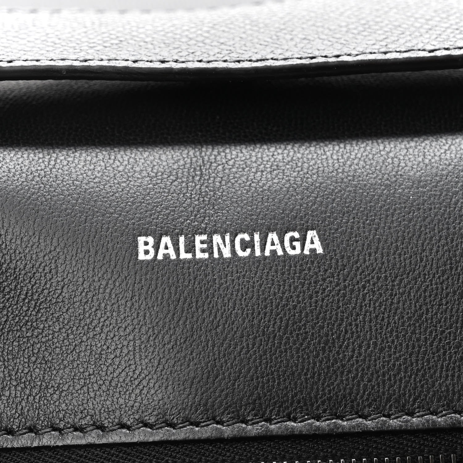 Balenciaga Grained Calfskin Monochrome M Downtown Shoulder Bag Black 6 of 10