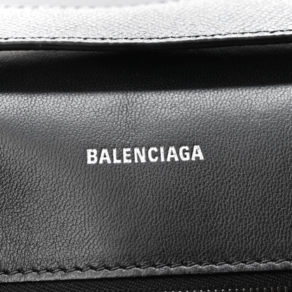 Balenciaga Grained Calfskin Monochrome M Downtown Shoulder Bag Black 6 of 10