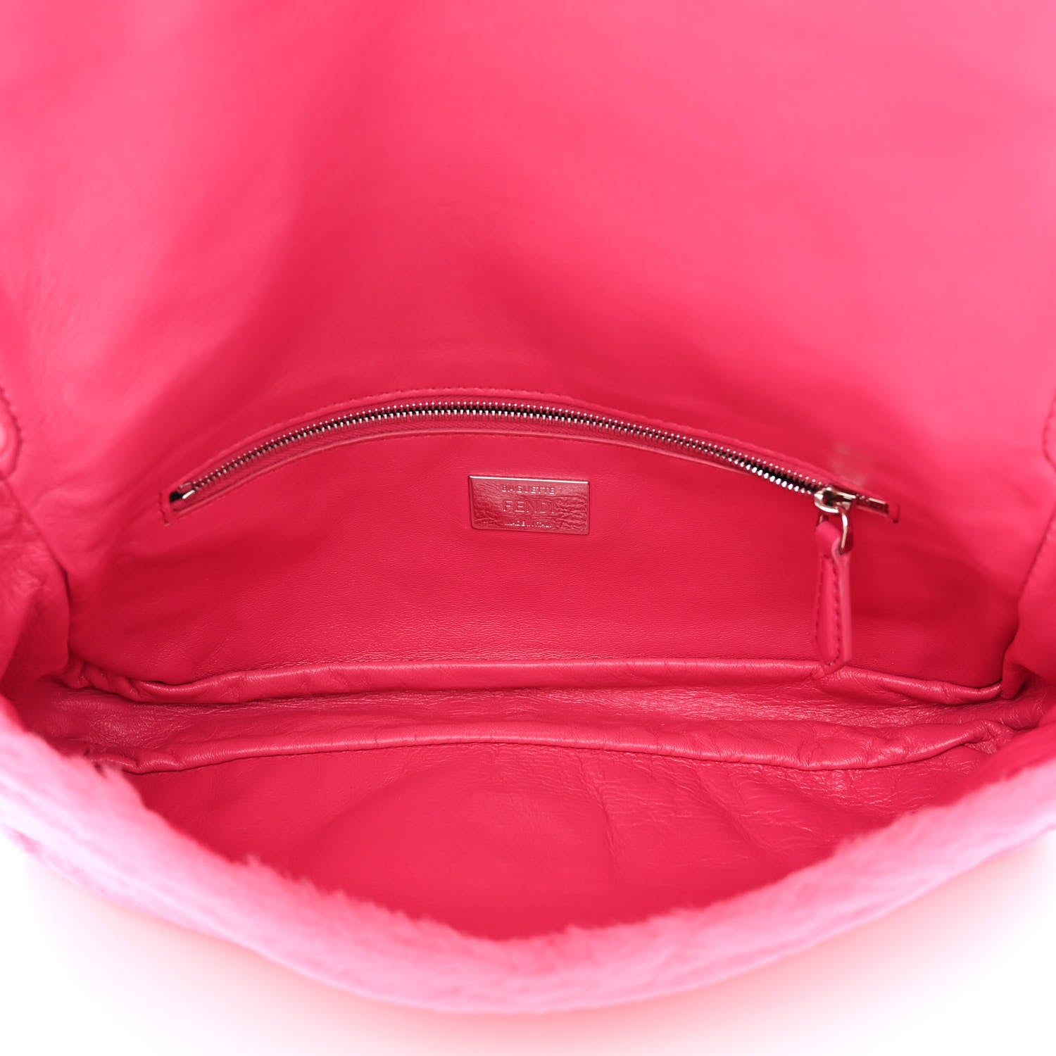 Fendi Shearling Shiny Nappa Baguette Rosa Fluo 5 of 10