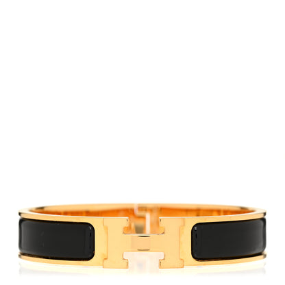 Hermes Enamel Narrow Clic Clac H Bracelet GM Black 1 of 4