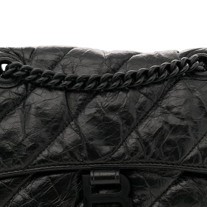 Balenciaga Crushed Calfskin Quilted Matte Black Hardware Small Crush Chain Bag Black 8 of 12