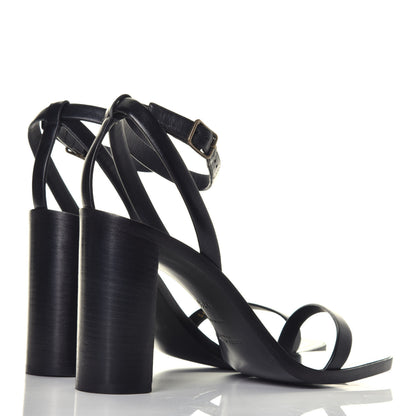 Saint Laurent Calfskin Loulou Ankle Strap Sandals 37.5 Black 4 of 9