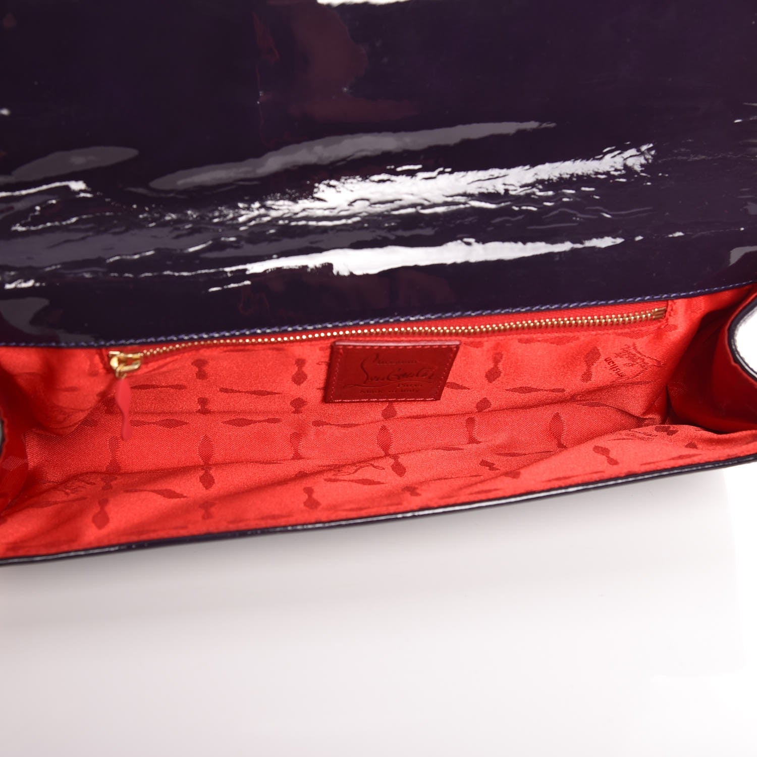 Christian Louboutin Patent Calfskin Aionoeud Bow Clutch Purple 5 of 9