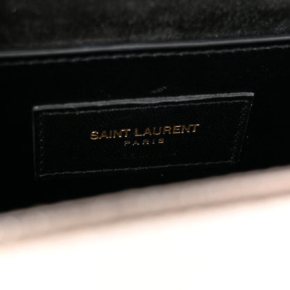 Saint Laurent Metallic Textured Calfskin Classic Monogram Cassandre Clutch Pale Gold 6 of 9