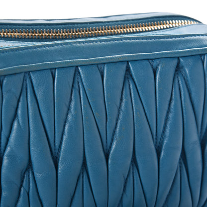 Miu Miu Nappa Matelasse Double Zip Shoulder Bag Turchese 9 of 11