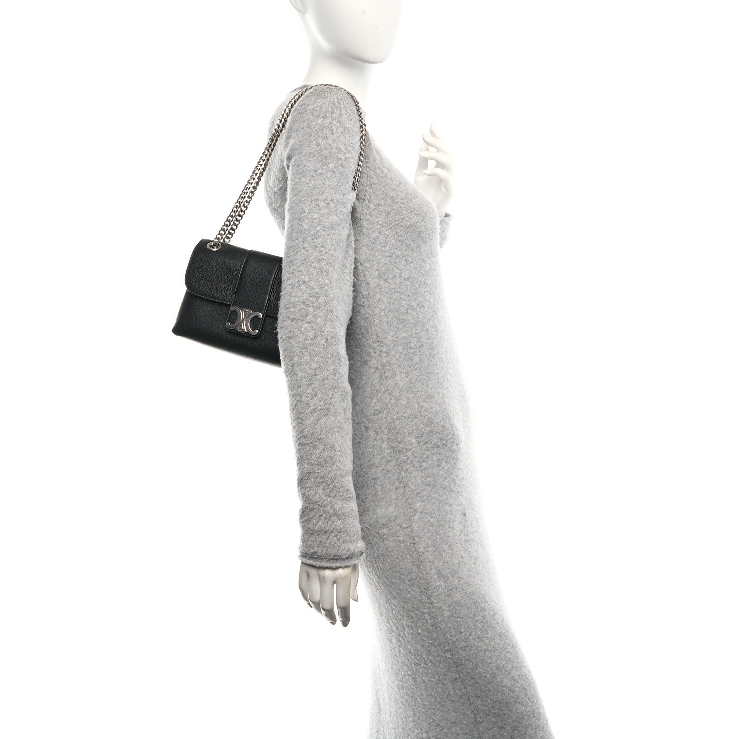 Celine Supple Calfskin Teen Victoire Black 2 of 9