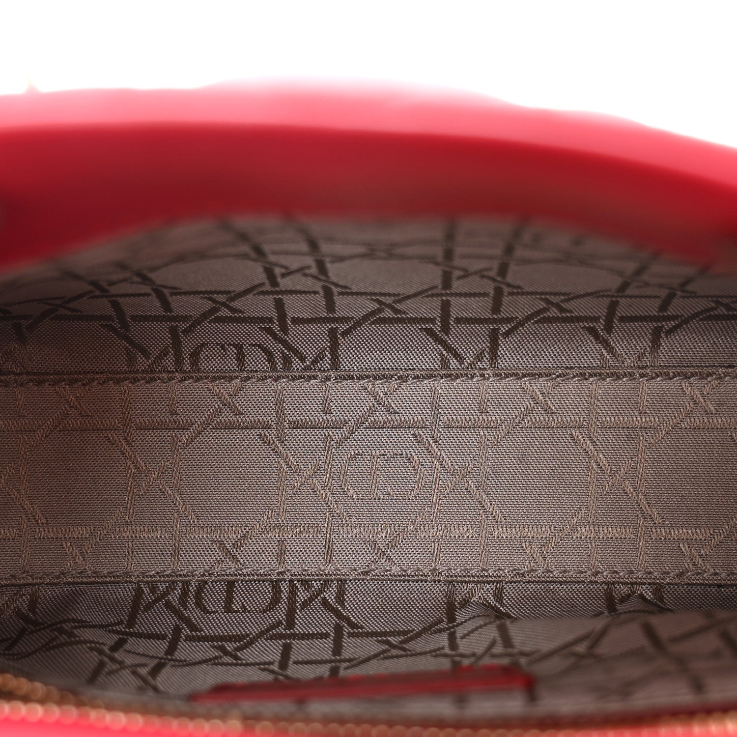 Christian Dior Lambskin Cannage Mini Lady Dior Red 5 of 11