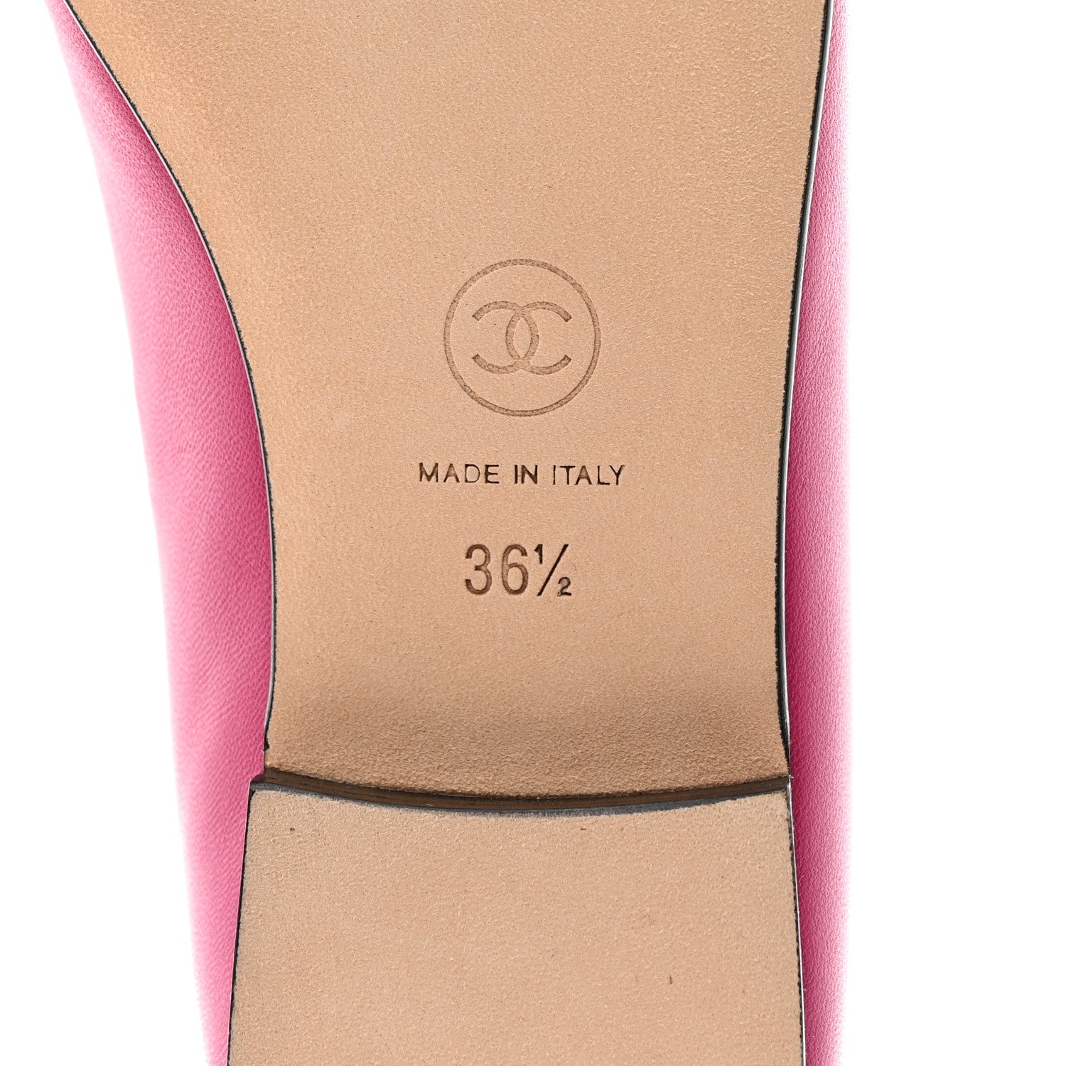 Chanel Lambskin Cap Toe CC Ballerina Flats 36.5 Fuchsia Black 8 of 9