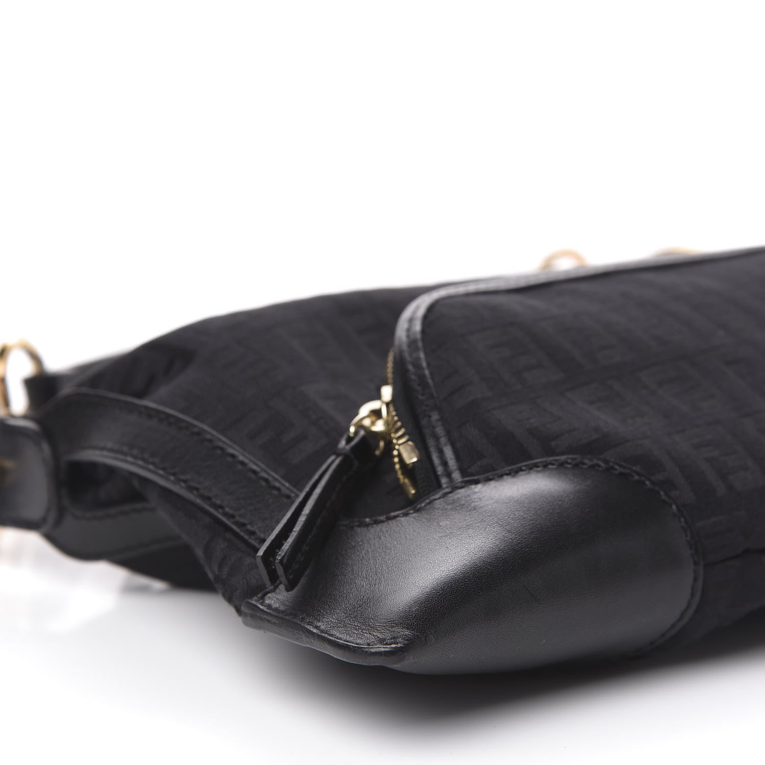 Fendi Zucchino Cuoio Small Chef Pocket Shoulder Bag Black 5 of 11