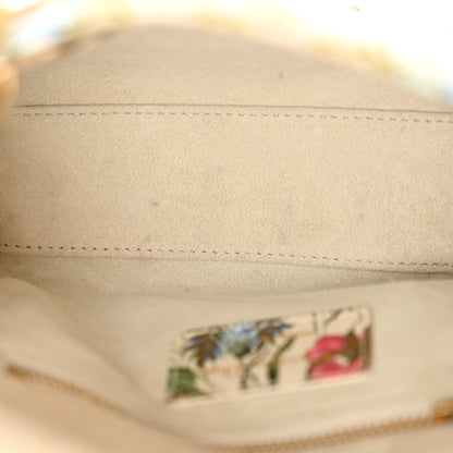 Christian Dior Calfskin Hibiscus Printed Embroidered Mini Lady Dior Beige Multicolor 11 of 14