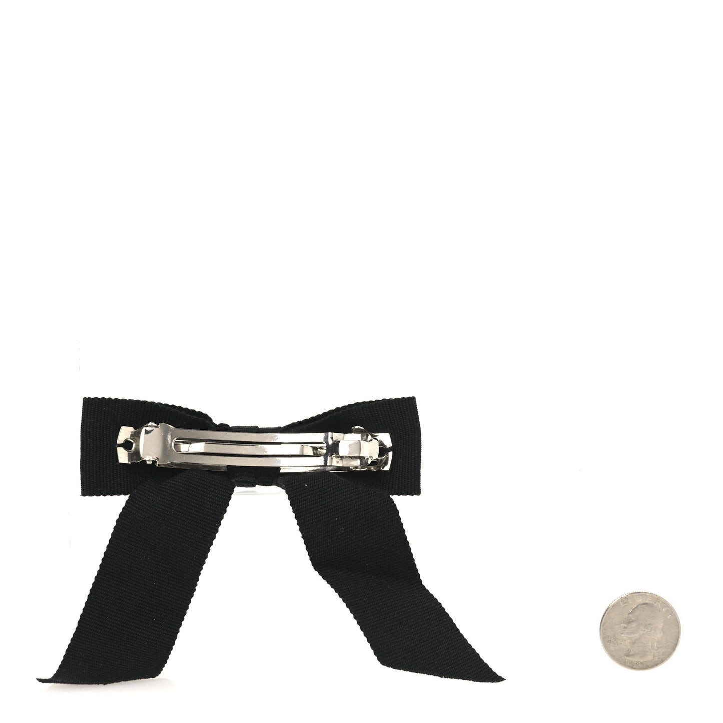 Grosgrain Bow CC Hair Clip Black