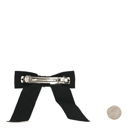 Chanel Grosgrain Bow CC Hair Clip Black 2 of 3