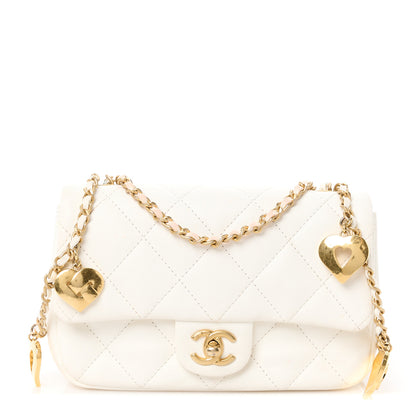 Chanel Lambskin Quilted Mini Heart Charms Flap White 1 of 11