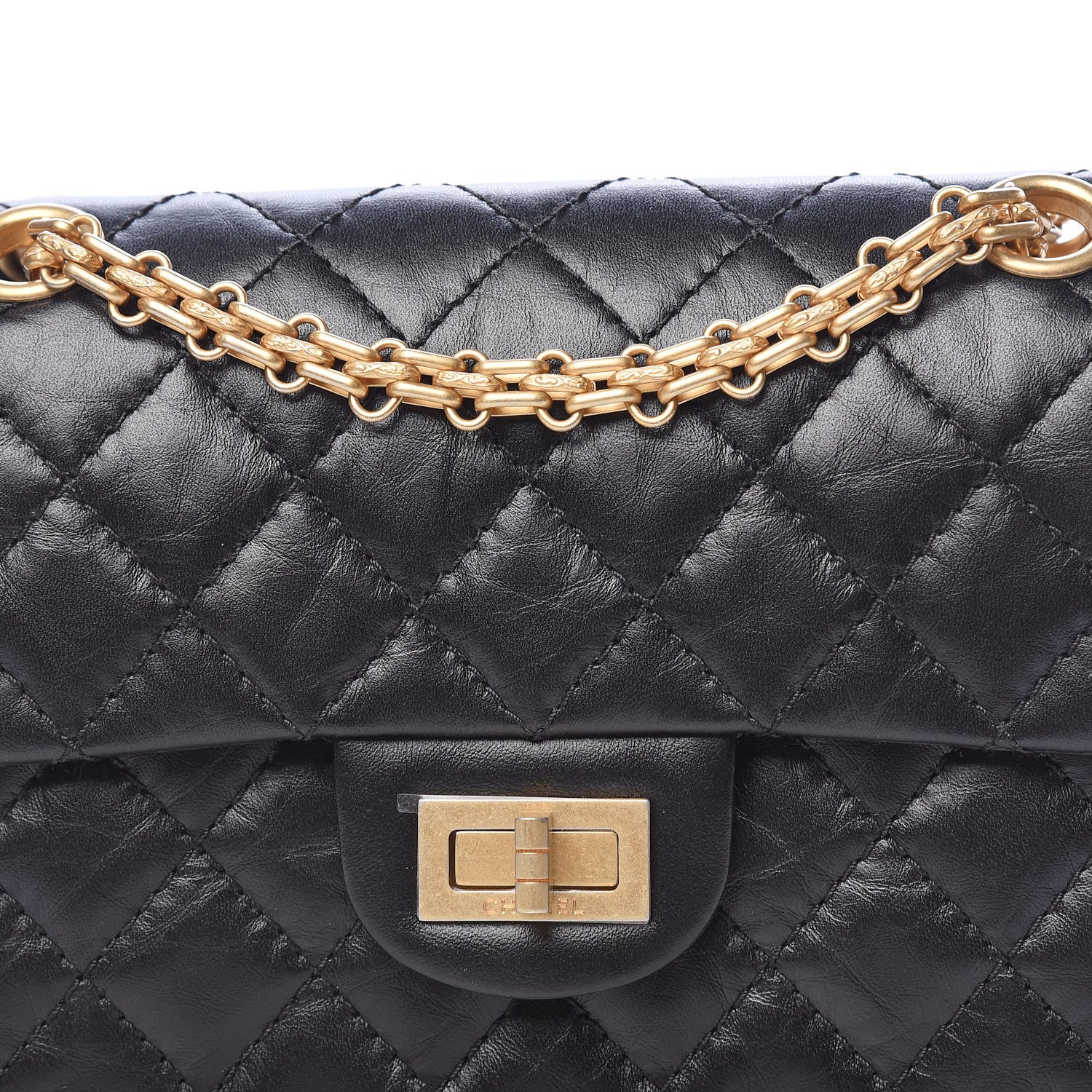 Chanel Aged Calfskin Quilted 2.55 Reissue 224 Flap Black 10 of 11
