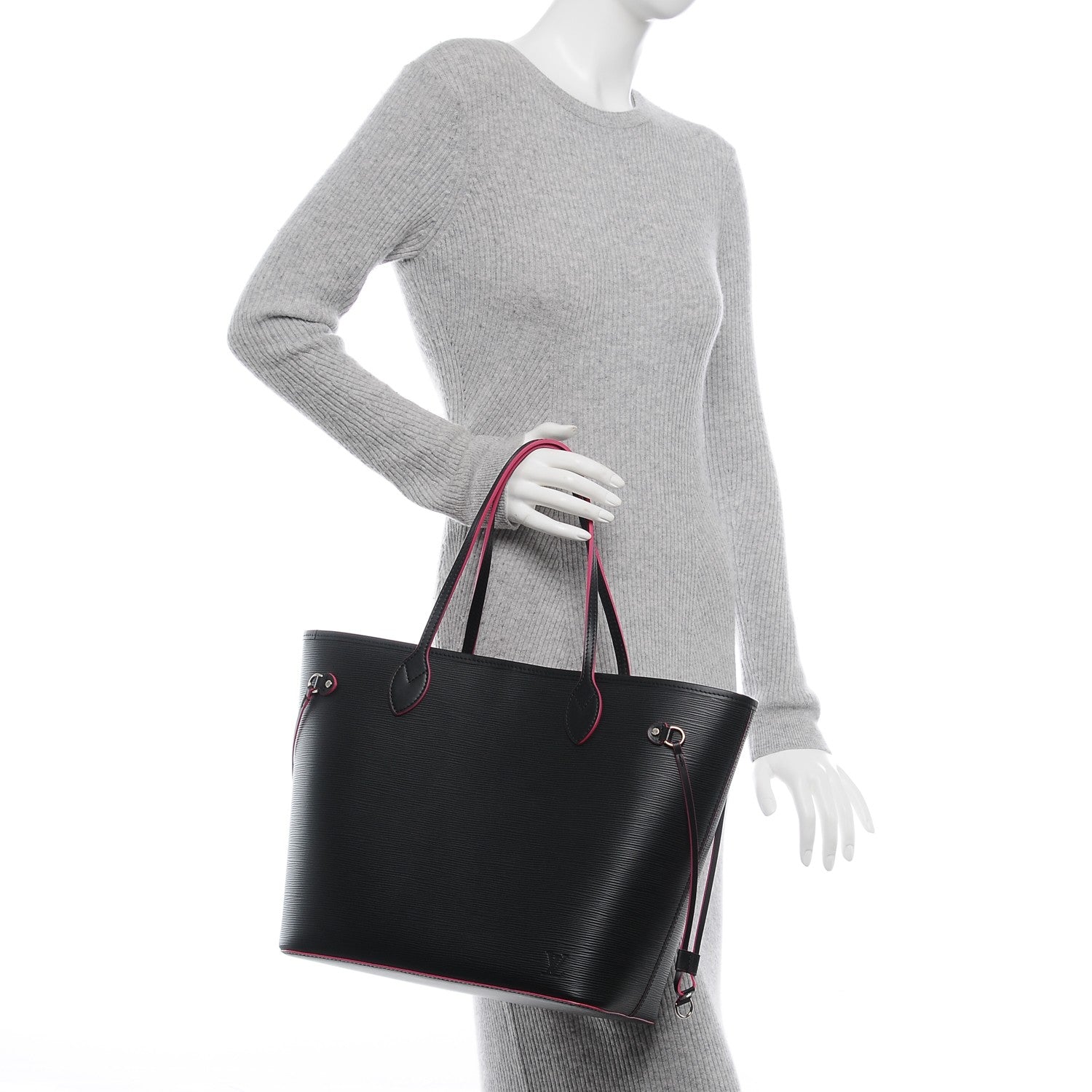 Louis Vuitton Epi Neverfull MM Black Hot Pink 2 of 11