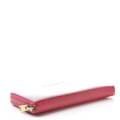Saint Laurent Patent Grain De Poudre Classic Letters Zip Around Wallet Bubblegum 4 of 14