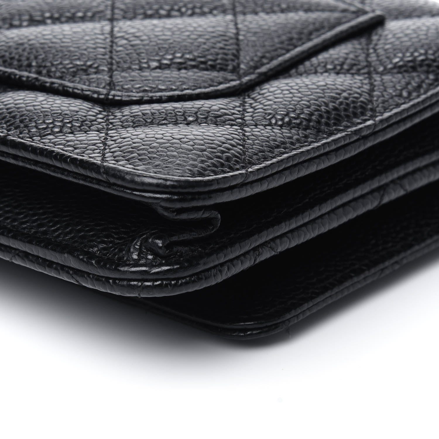 Chanel Caviar Quilted Wallet On Chain WOC Black 13 of 14