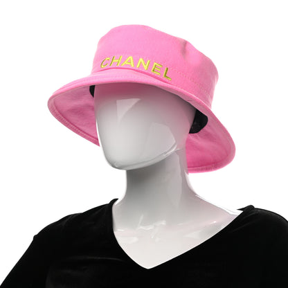 Chanel Denim Logo Bucket Hat L Pink Yellow 2 of 8