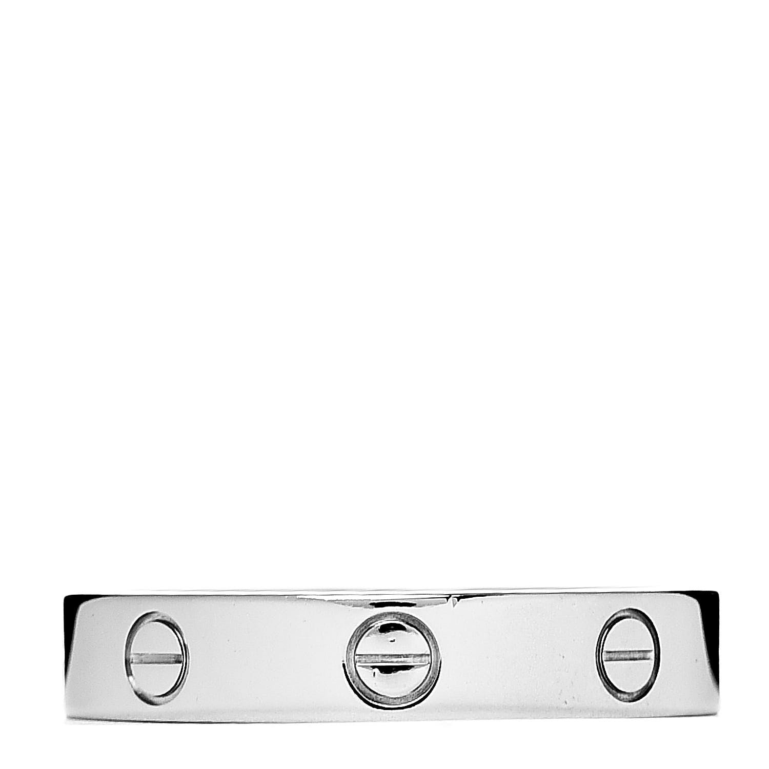 Cartier 18K White Gold 3.5mm LOVE Wedding Band Ring 57 8 1 of 4
