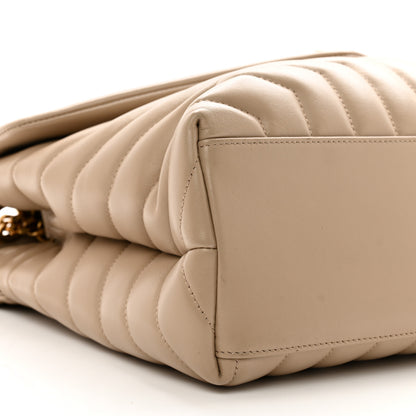 Saint Laurent Calfskin Y Quilted Monogram Medium Loulou Chain Satchel Dark Beige 9 of 10