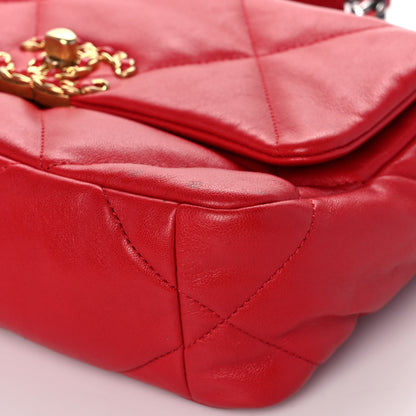 Chanel Lambskin Quilted Medium Chanel 19 Flap Red 10 of 16