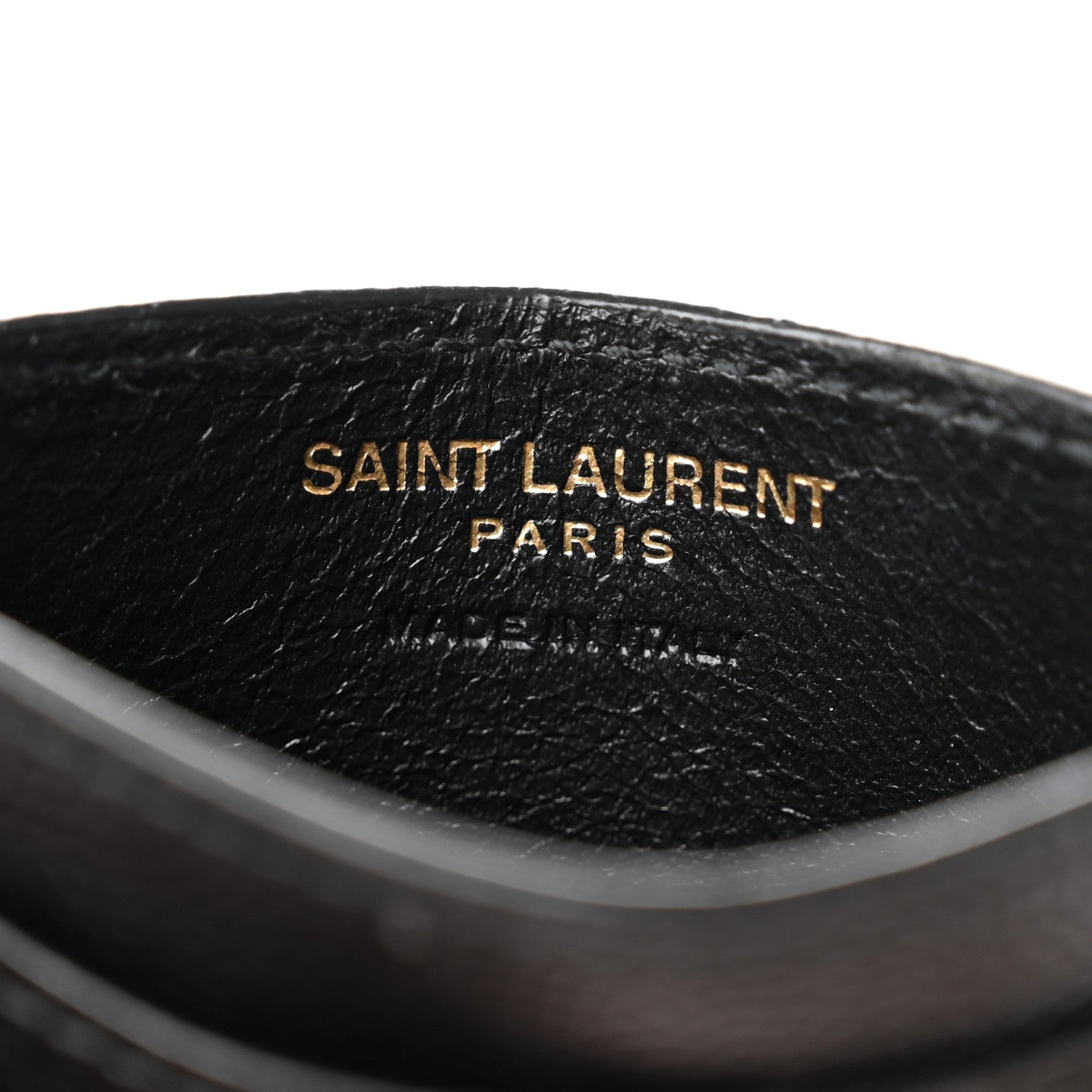 Saint Laurent Grain De Poudre Matelasse Chevron Monogram Credit Card Case Black 6 of 7
