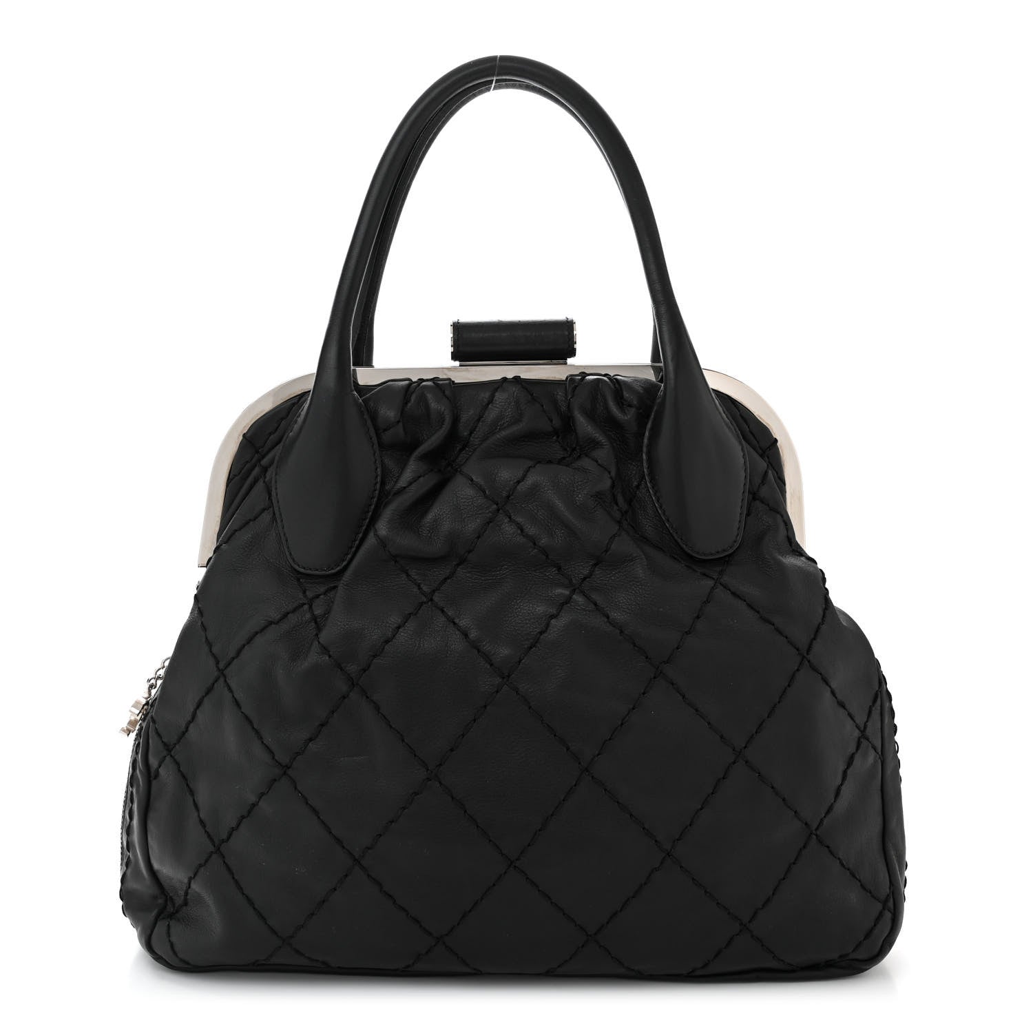Chanel Calfskin Stitched Expandable Frame Bag Black 1 of 10