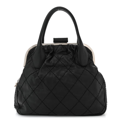 Chanel Calfskin Stitched Expandable Frame Bag Black 1 of 10